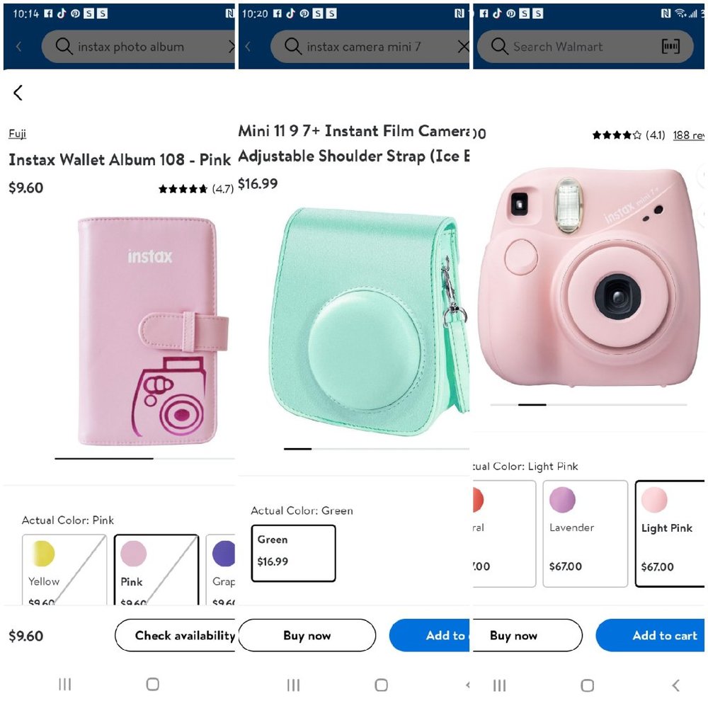 Fujifilm Instax Mini 7 Camrea with photo album, case